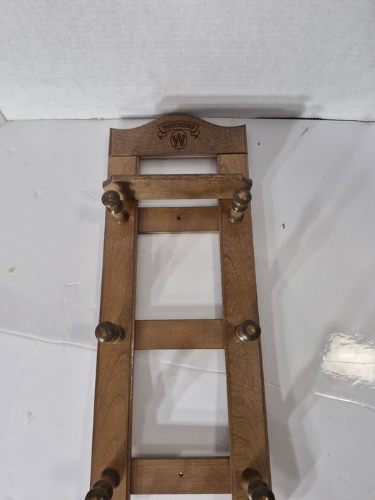 Vintage Watkins Wooden Wall-Mount Kitchen Rack – 6 Pegs – 7" x 19"