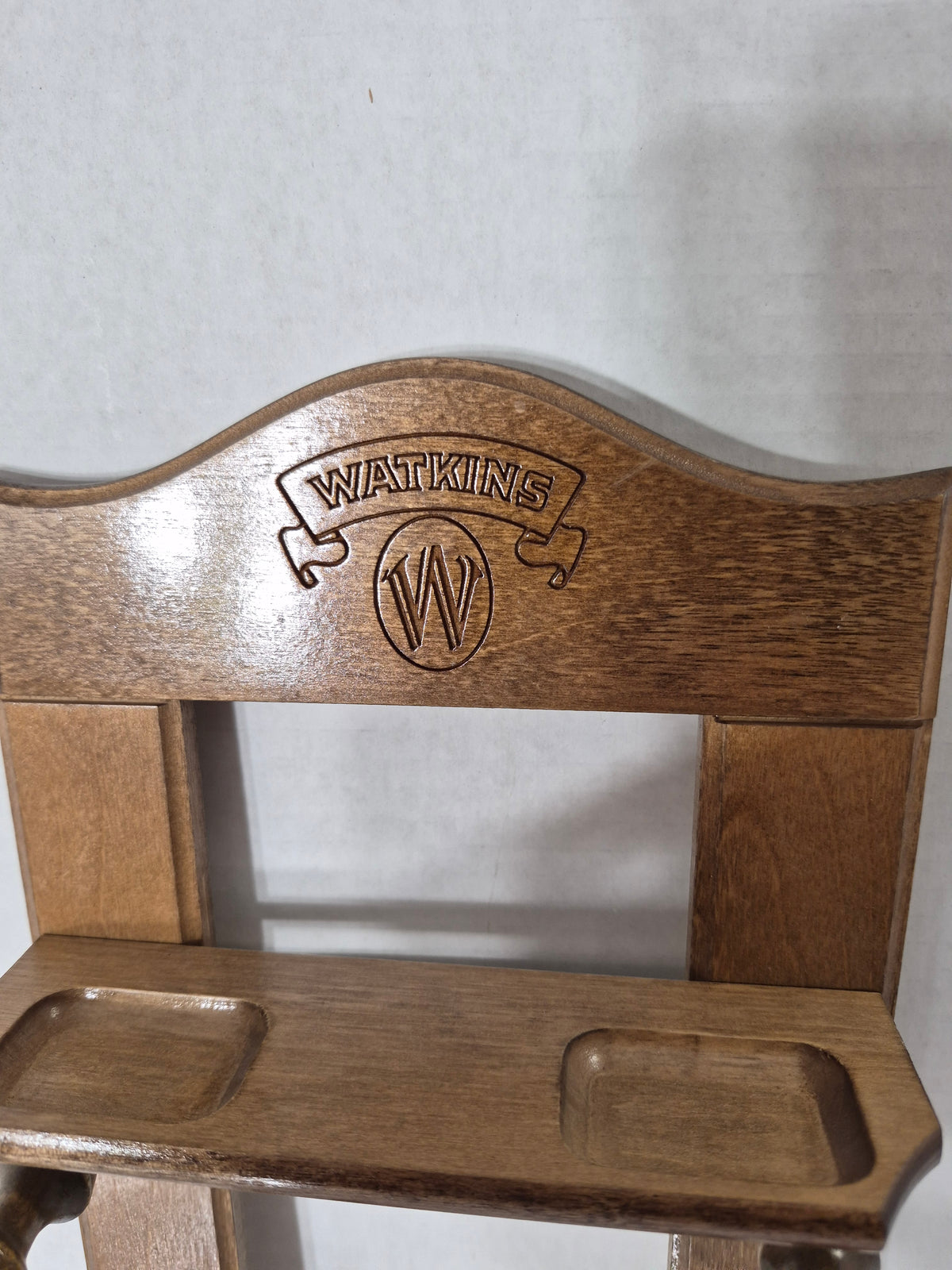 Vintage Watkins Wooden Wall-Mount Kitchen Rack – 6 Pegs – 7" x 19"