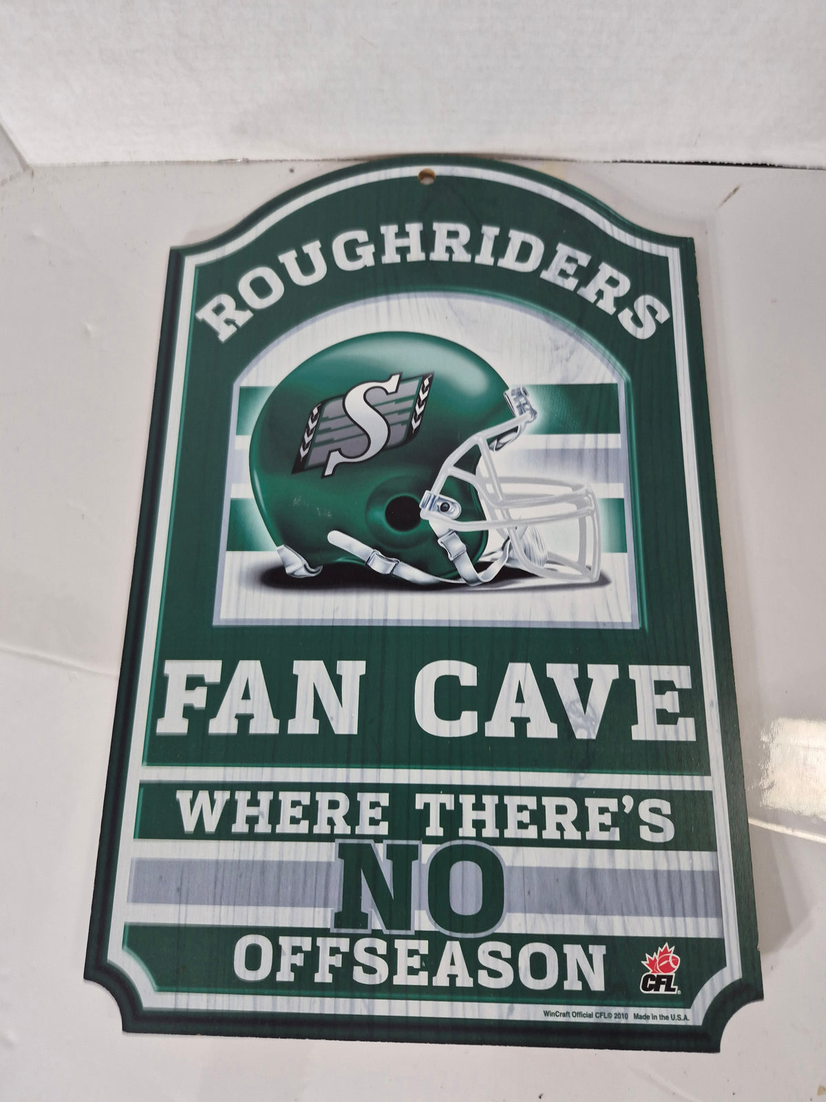 2010 Saskatchewan Roughriders “Fan Cave” WinCraft CFL Wall Sign – 17 x 11 in.
