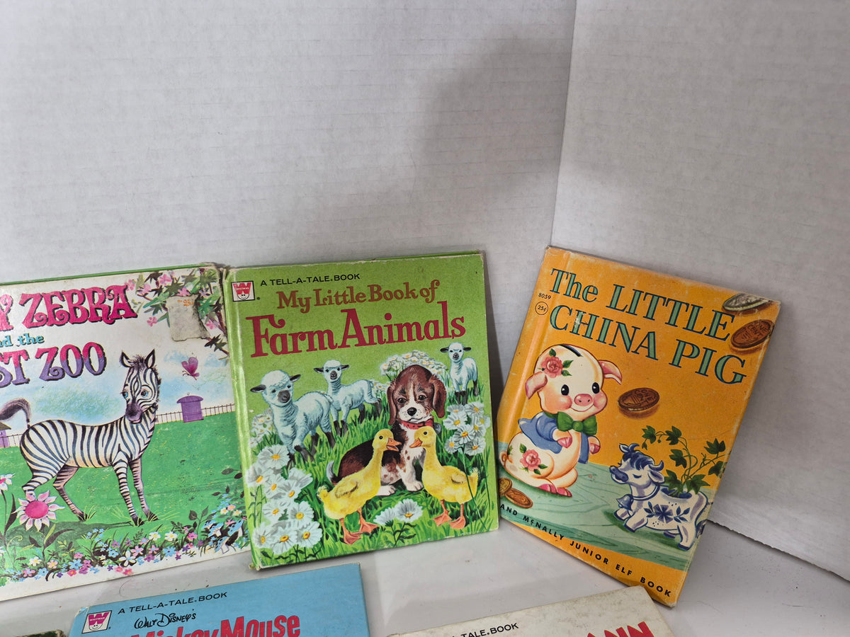 Vintage Children’s Hardcover Book Lot – 14 Whitman Tell-A-Tale, Disney, Bugs Bunny & Rand McNally Books