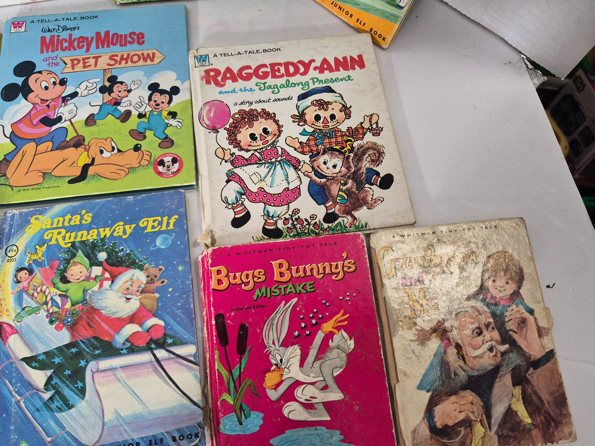 Vintage Children’s Hardcover Book Lot – 14 Whitman Tell-A-Tale, Disney, Bugs Bunny & Rand McNally Books