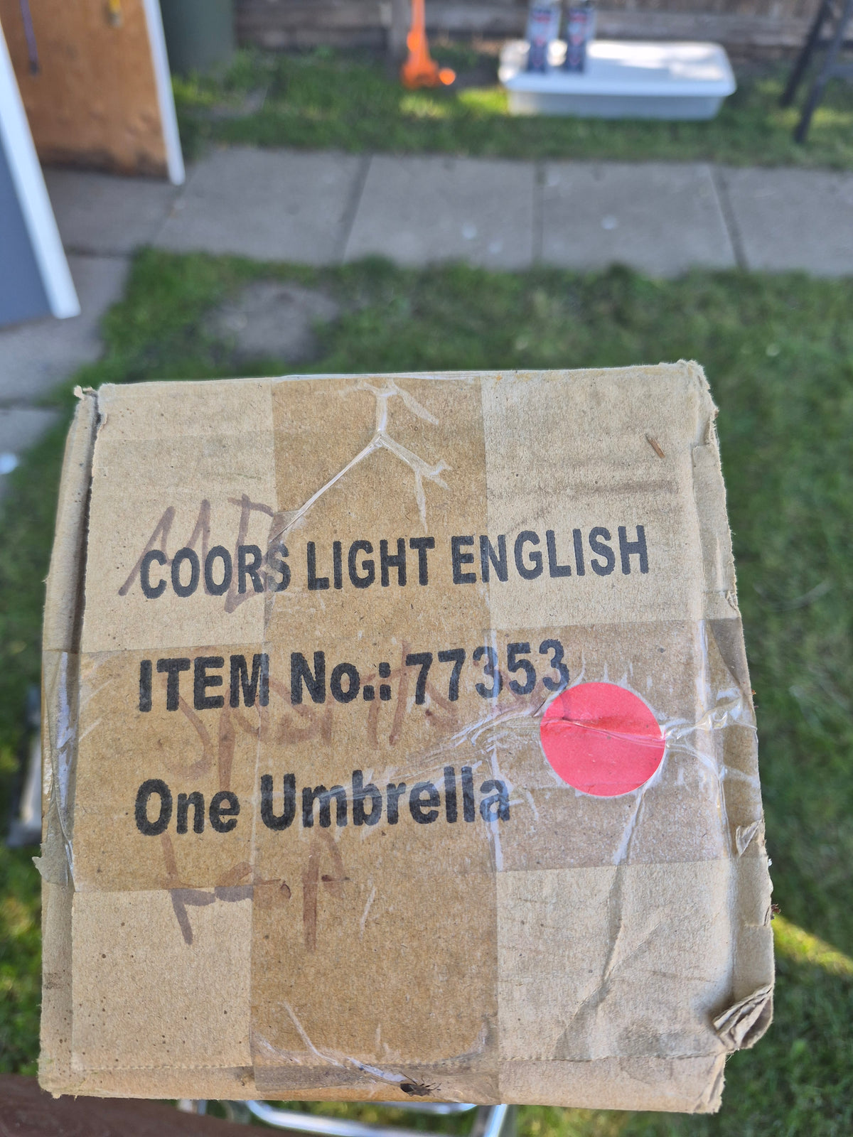 Genuine Coors Light Commercial Patio Umbrella – “Who Wants a Cold One?” – Molson Advertising – Original Box