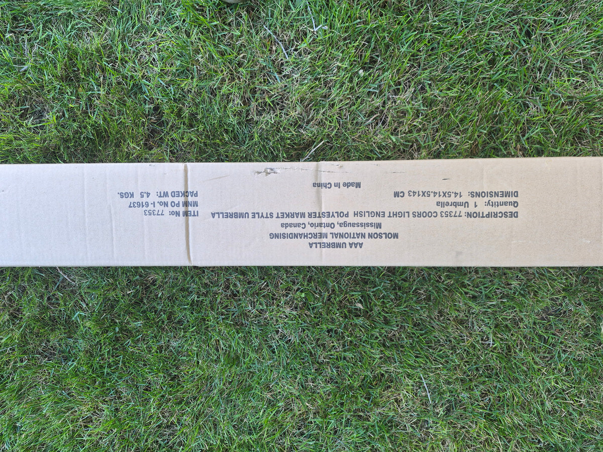 Genuine Coors Light Commercial Patio Umbrella – “Who Wants a Cold One?” – Molson Advertising – Original Box