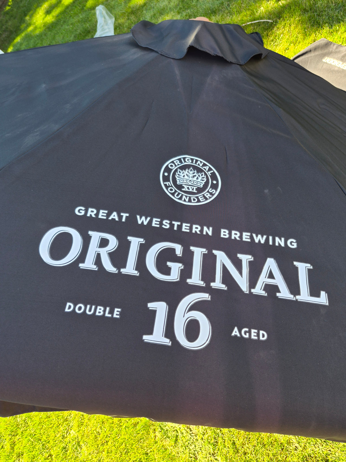 Genuine Great Western Original 16 Beer Promotional Patio Umbrella – Black – Saskatchewan Breweriana