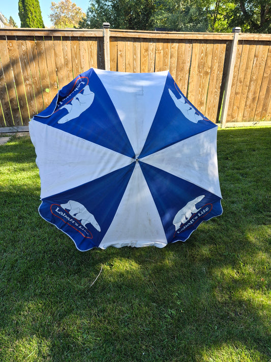 Vintage Labatt’s Lite Polar Bear Beer Beach Patio Umbrella – 80" x 60"