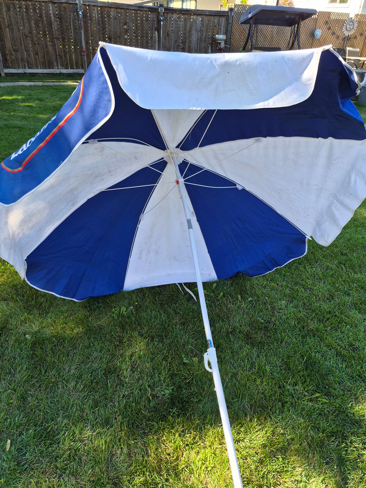 Vintage Labatt’s Lite Polar Bear Beer Beach Patio Umbrella – 80" x 60"