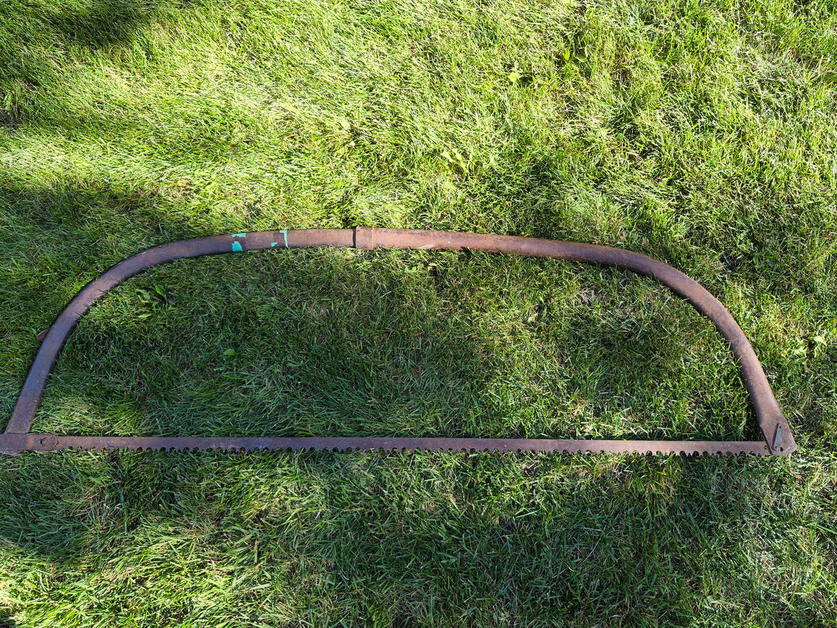 Antique Primitive Metal Bow Saw / Buck Saw – 32" x 16" – Rustic Farm Tool