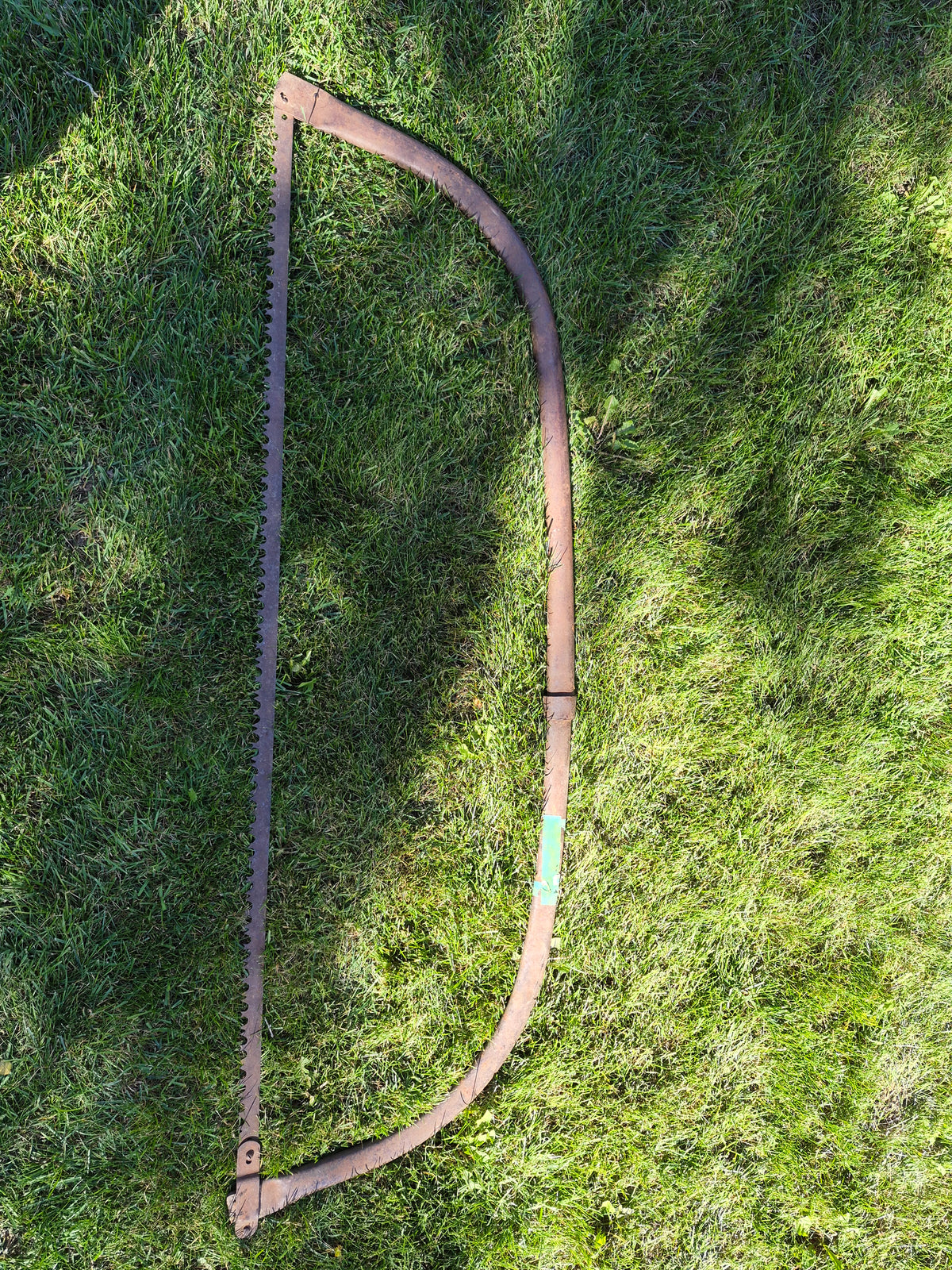 Antique Primitive Metal Bow Saw / Buck Saw – 32" x 16" – Rustic Farm Tool