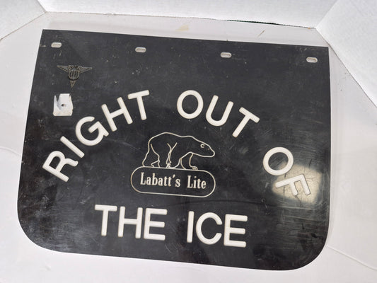 Vintage Labatt’s Lite “Right Out of the Ice” Hard Plastic Advertising Mud Flaps – Set of 2 – 20" x 15"