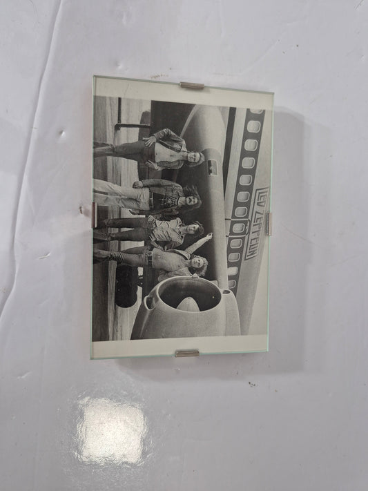 Led Zeppelin “The Starship” 1973 Black & White Photo – Floating Glass Frame – 6" x 4"