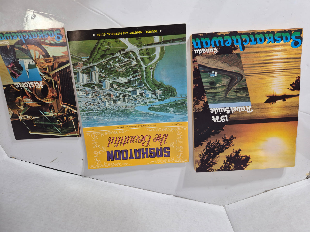 1974 Saskatchewan Travel Guide & “Saskatoon the Beautiful” Tourism Guide – Vintage Map & Brochure Lot