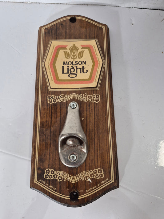 Vintage Molson Light Beer Wall-Mount Bottle Opener – North Columbia Trading Co. – Made in Canada – 13"