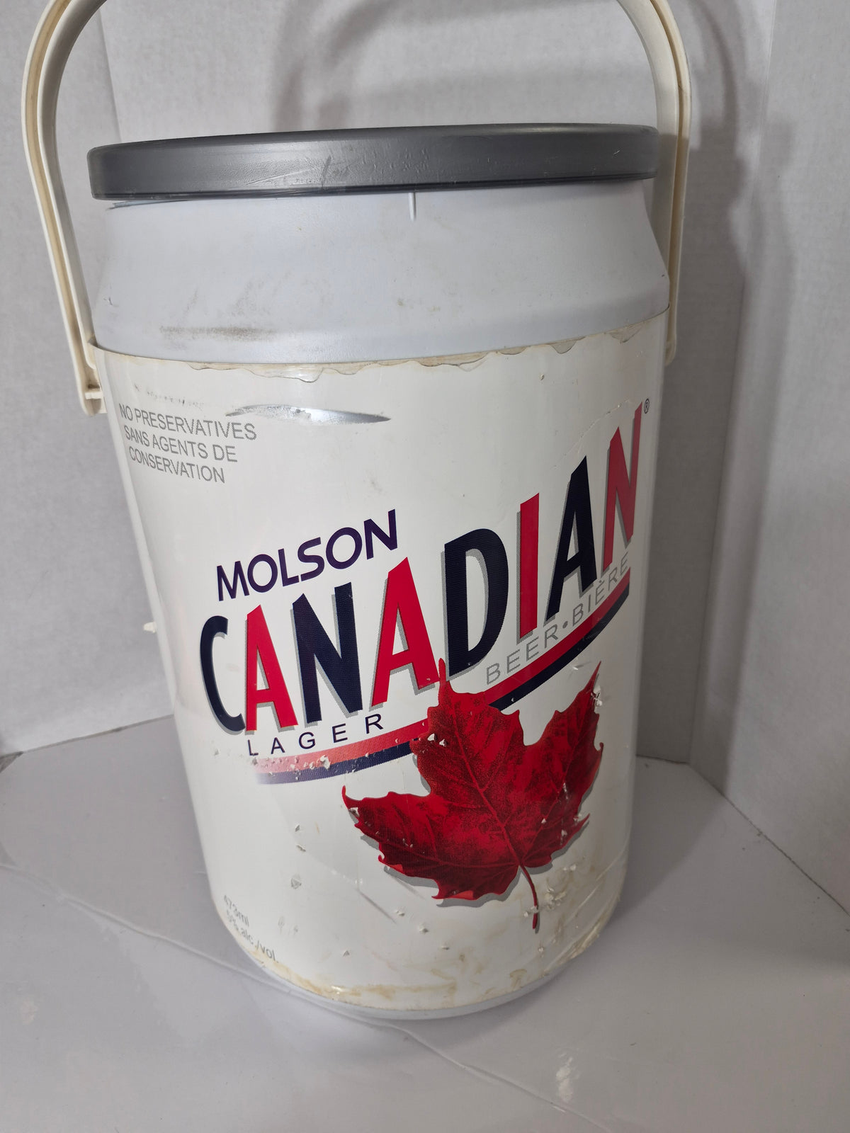 Vintage Molson Canadian Lager Beer Can Cooler – Kooler Kraft Advertising Ice Bucket – 20" x 11.5"