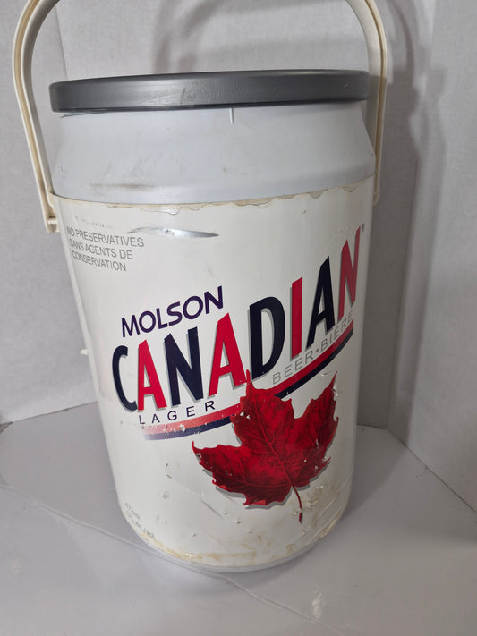 Vintage Molson Canadian Lager Beer Can Cooler – Kooler Kraft Advertising Ice Bucket – 20" x 11.5"