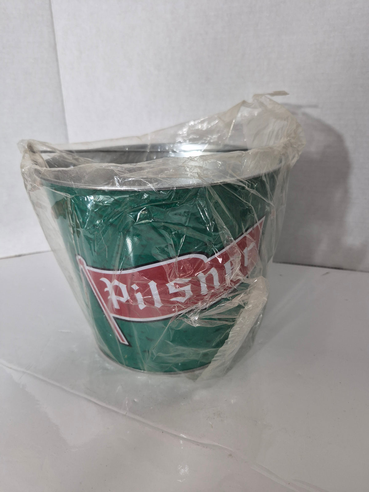Vintage Playboy Bunny Ice Bucket – Green Metal Barware – New Old Stock