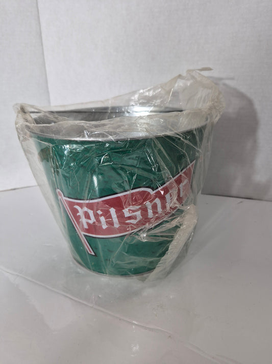 Vintage Playboy Bunny Ice Bucket – Green Metal Barware – New Old Stock