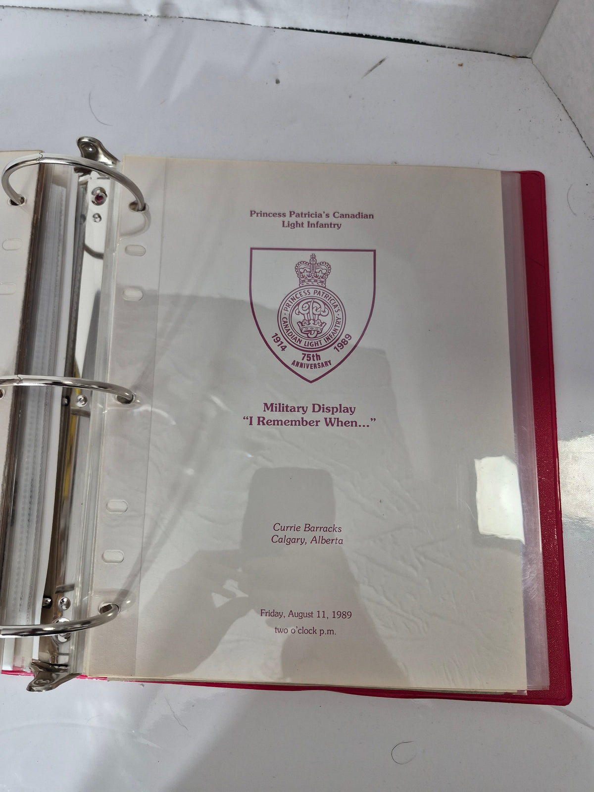 Princess Patricia’s Canadian Light Infantry PPCLI Historical Memorabilia Binder – 75th Anniversary 1989 Collection