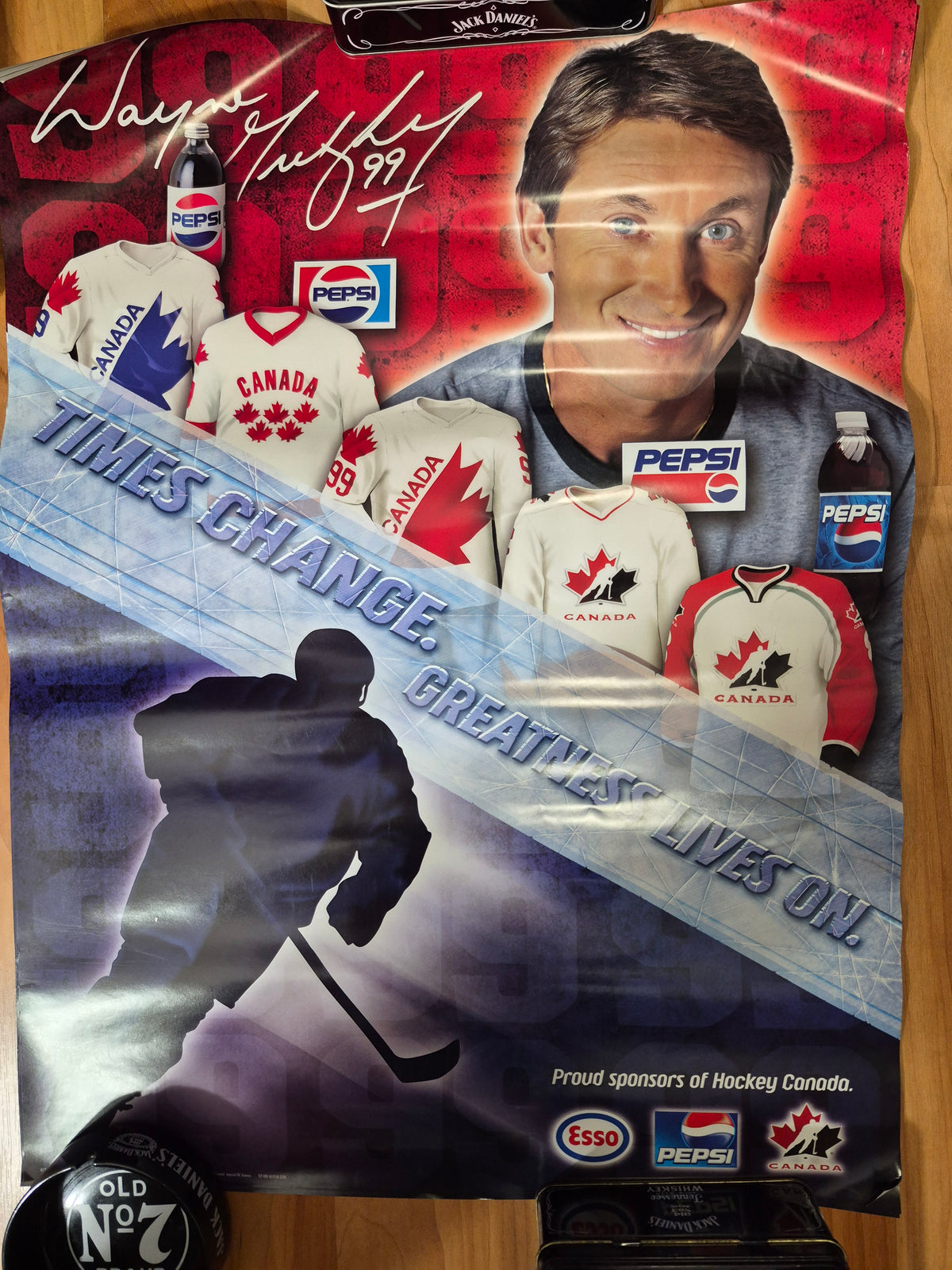 Wayne Gretzky #99 Pepsi / Esso Hockey Canada Promotional Poster – “Times Change. Greatness Lives On!” – 24" x 18"