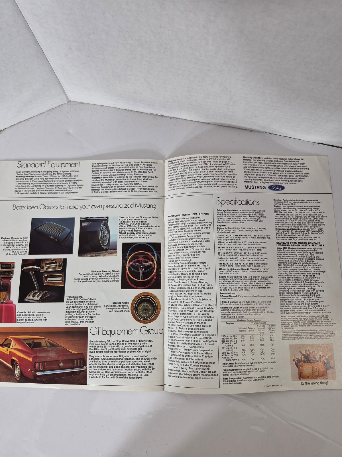 Original 1969 Ford Mustang Sales Brochure – Mach 1, SportsRoof, Grande & GT – Canadian