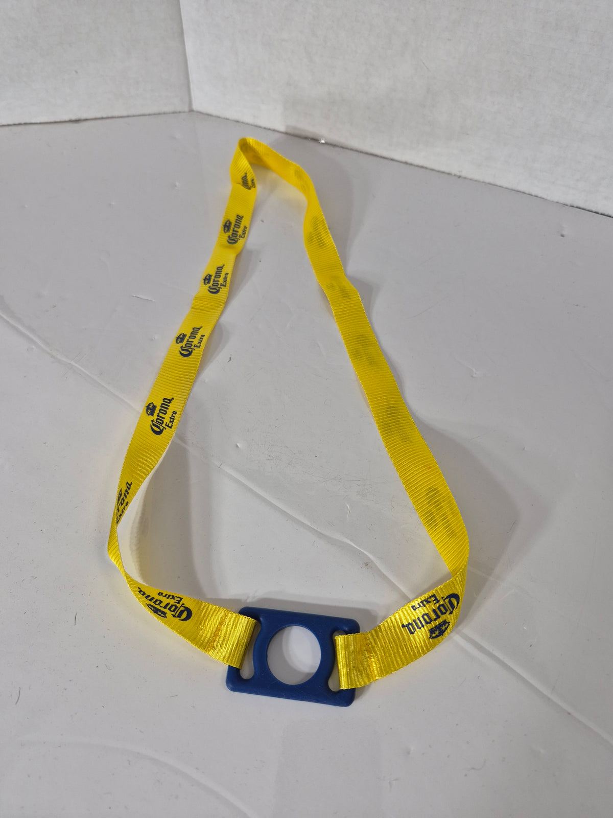 Corona Extra Beer Bottle Holder Lanyard – Yellow & Blue Promotional Breweriana