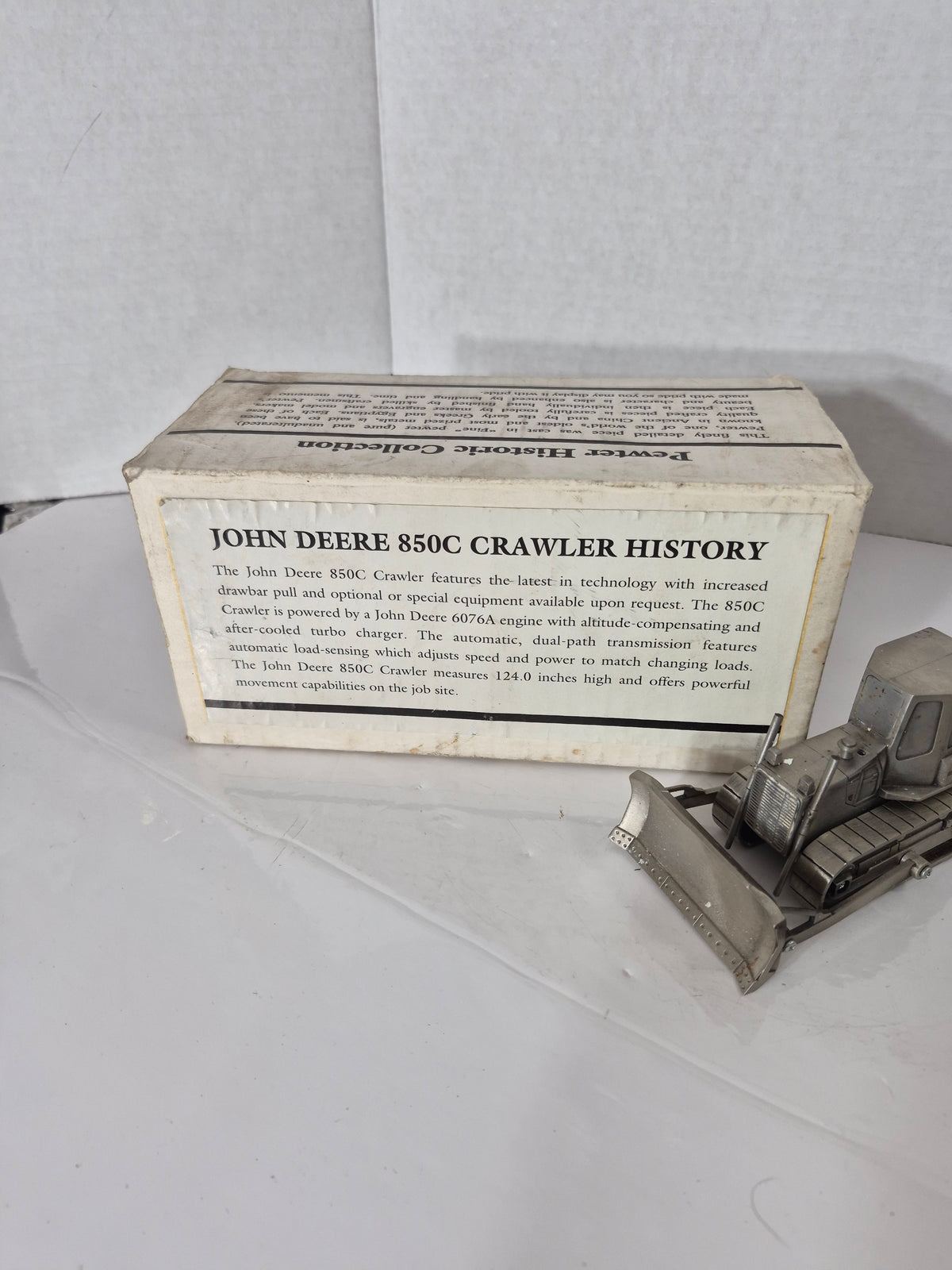 Vintage SpecCast John Deere 850C Crawler Dozer Pewter Model – 1:50 Scale – Original Box – JDM 084
