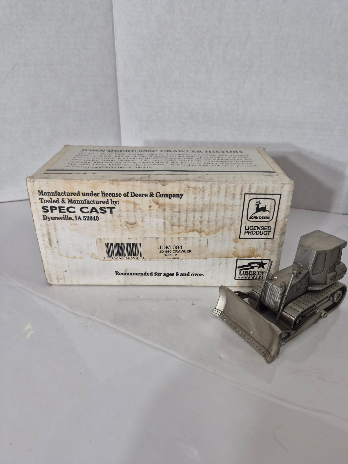 Vintage SpecCast John Deere 850C Crawler Dozer Pewter Model – 1:50 Scale – Original Box – JDM 084