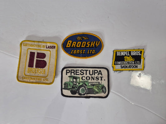 Vintage Saskatchewan Construction Company Advertising Patches – Lot of 4 – Brodsky, Broersen, Prestupa & Rempel Bros.