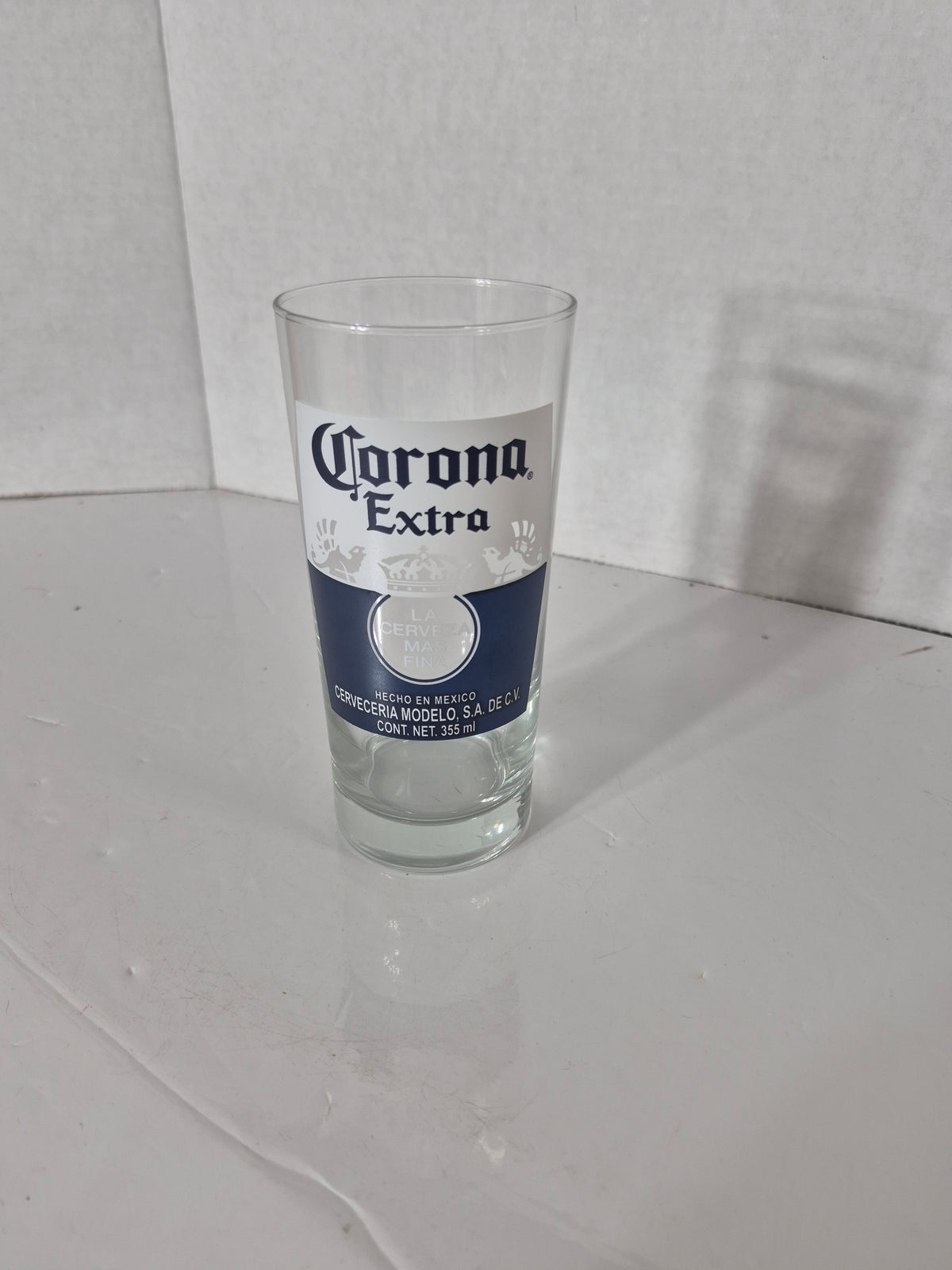 Corona Extra Beer Glass – 355 mL Mexican Beer Label Design – Libbey 15 oz Cooler Glass – 7.25"