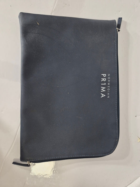 Norwegian Cruise Line PR1MA Navy Blue Zippered Travel Document Organizer Portfolio – 13.75" x 9.5"