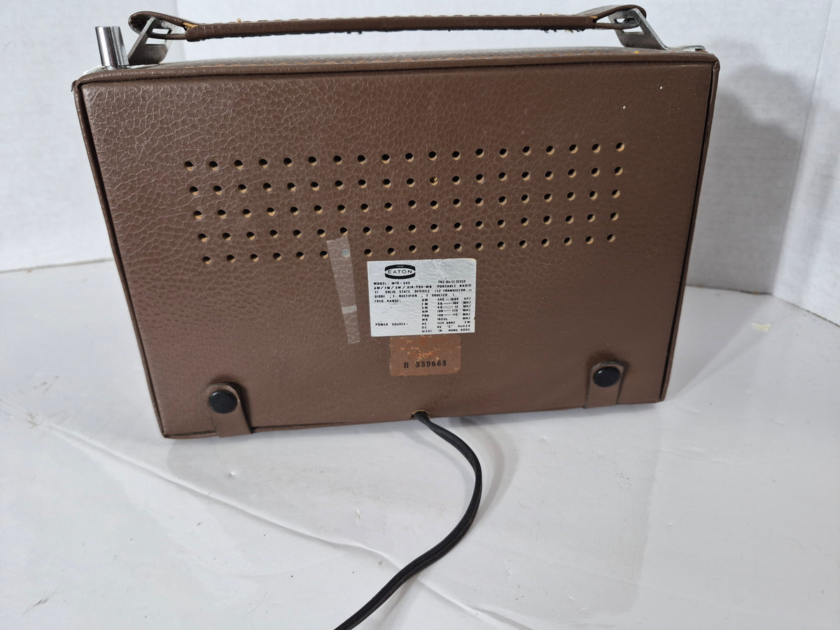Vintage Viking by Eaton Multi-Band Portable Radio – AM/FM/SW/AIR/WB – Working – Retro Brown Leatherette
