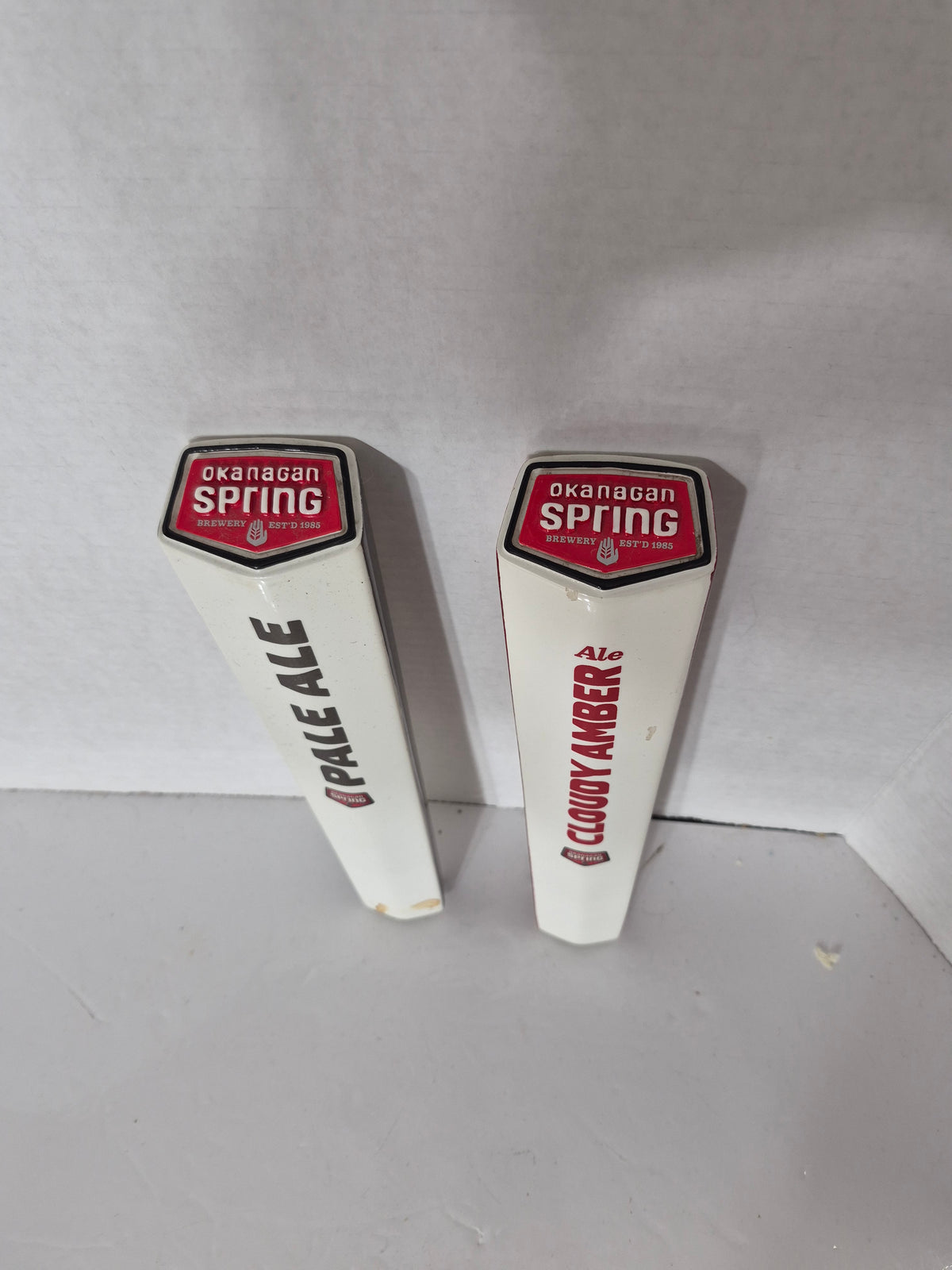 Okanagan Spring Brewery Pale Ale & Cloudy Amber Ale Tap Handles – Pair – 11"