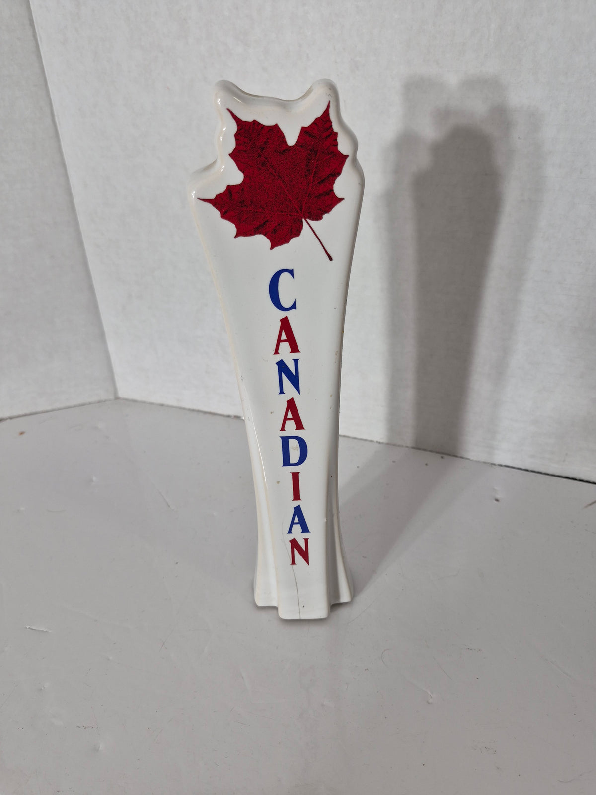 Vintage Canadian Beer Tap Handle – Red Maple Leaf – 10" Canadiana Breweriana