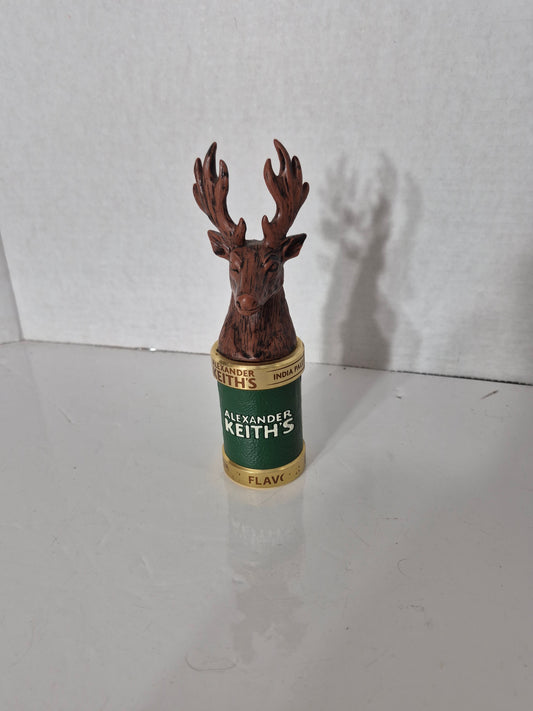 Alexander Keith’s India Pale Ale Stag Beer Tap Handle – 6.75" Vintage Breweriana