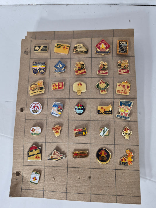 1989 Jeux Canada Games Saskatoon Lapel Pin Collection — 31 Vintage Sponsor Enamel Pins