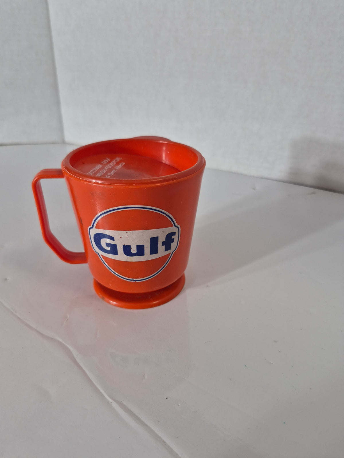 Gulf Oil Plastic Travel Mug – Southway Gulf, Red Deer AB – 4 in.