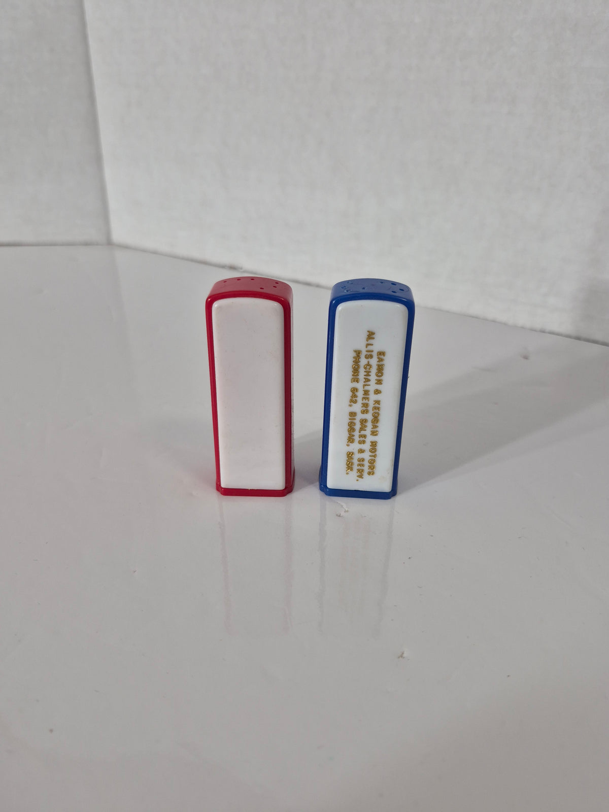 Esso Gas Pump Salt & Pepper Shakers – Esso & Esso Extra – Eamon & Keogan Motors, Biggar SK