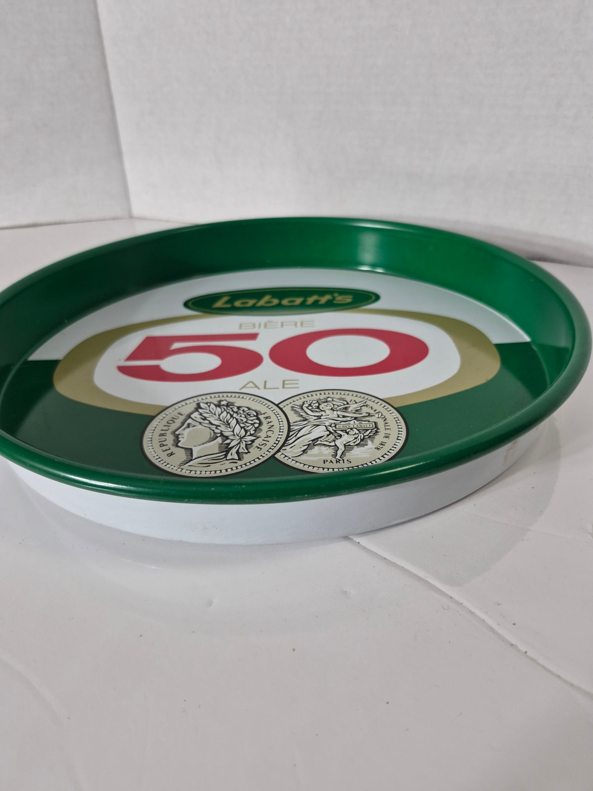 Labatt's 50 Ale Tin Beer Tray – Green – 13 in. – 1970s