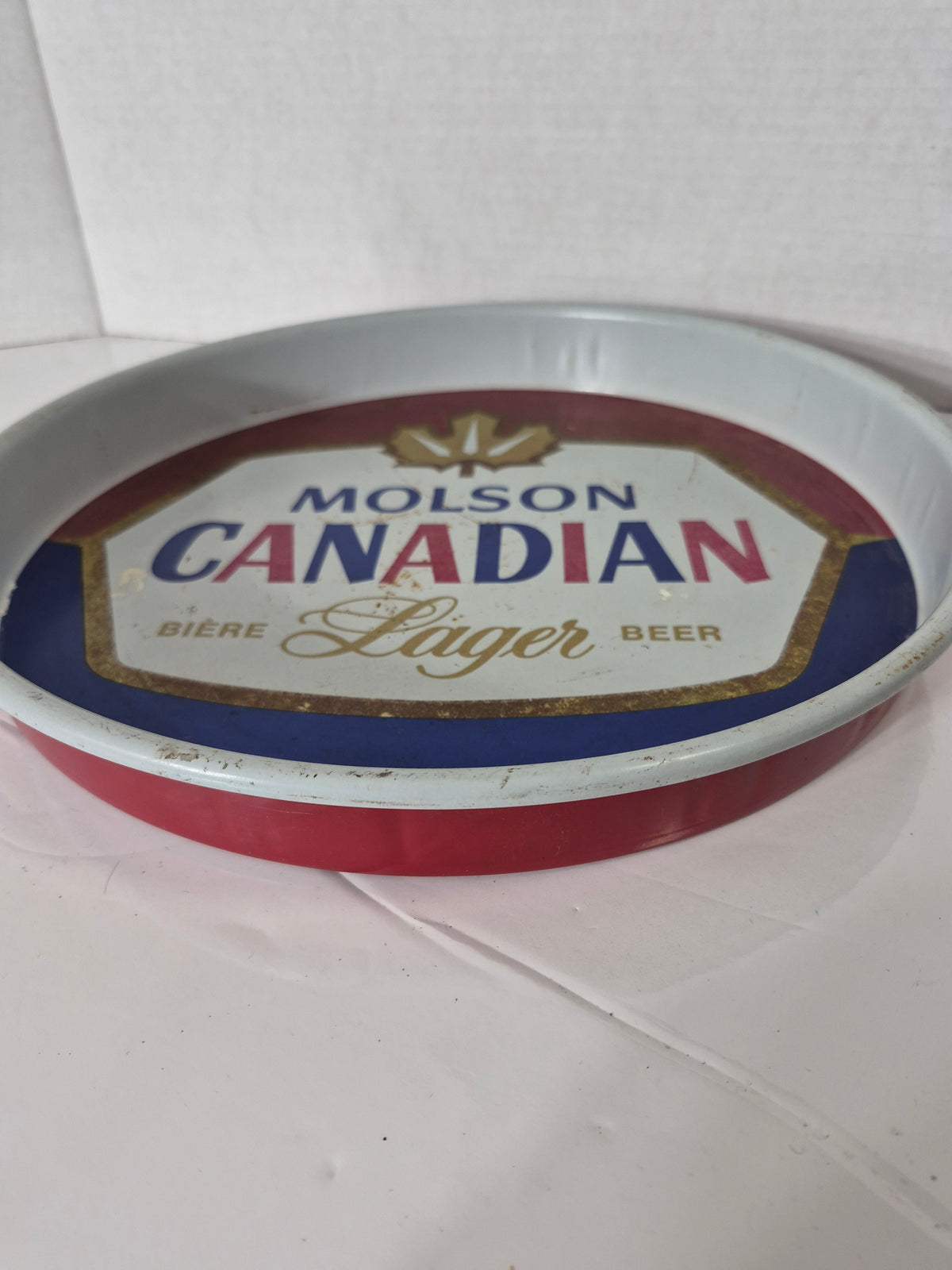 1970s Molson Canadian Lager Tin Beer Tray – Bière Beer – 13 in.