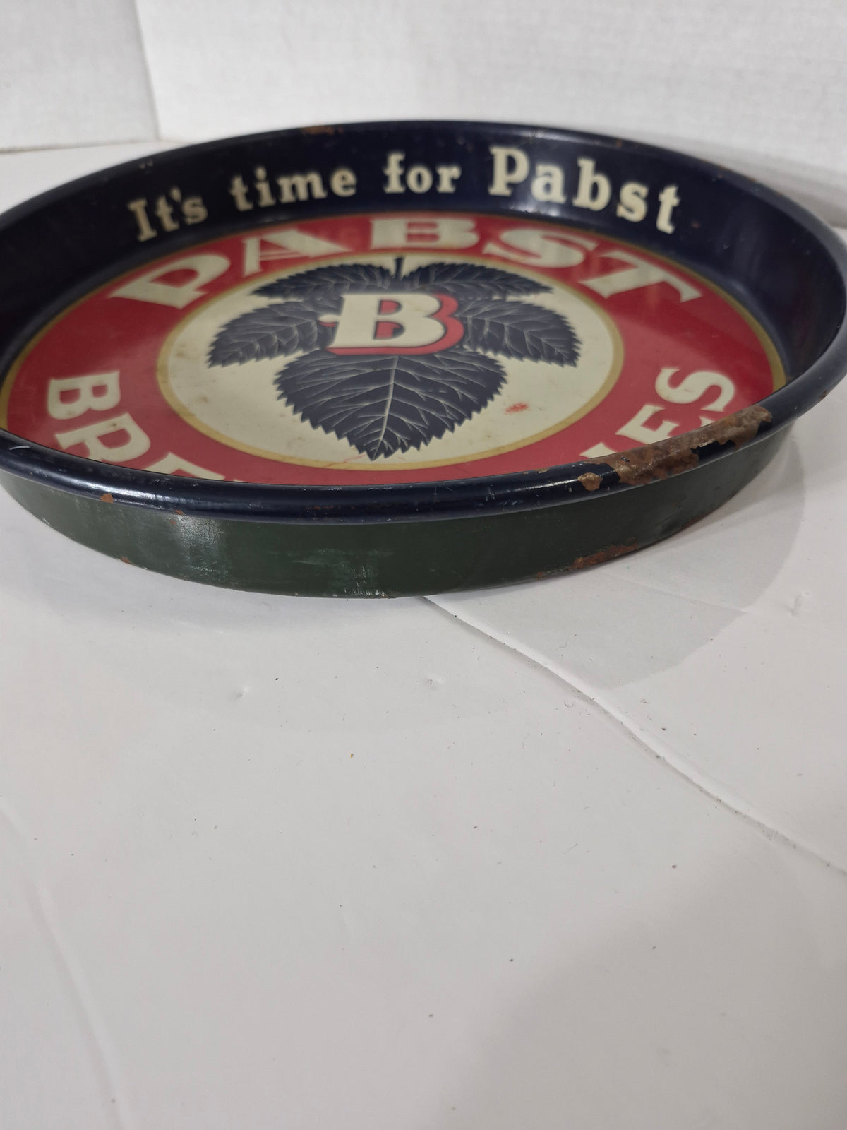 1940s Pabst Breweries Tin Beer Tray – "It's Time for Pabst" – American Can Co. 13 in.
