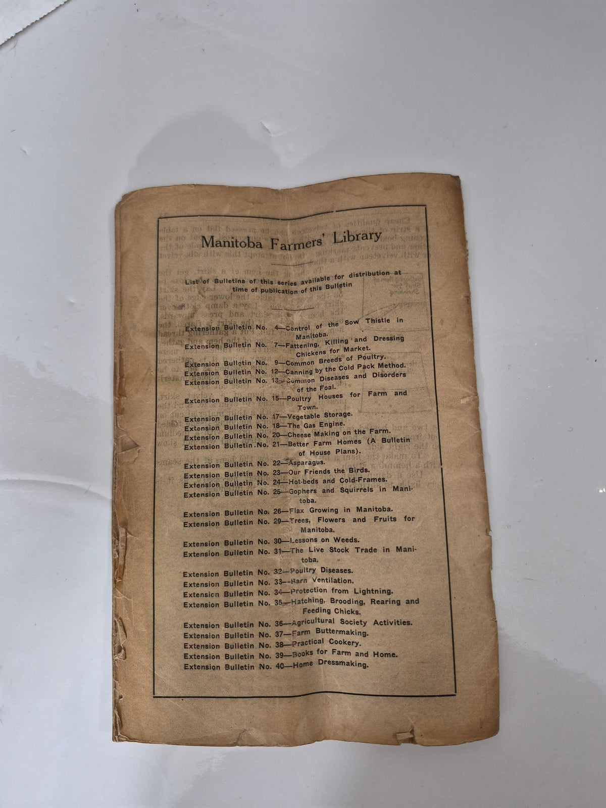 1919 Manitoba Farmers' Library Bulletin No. 40 – Home Dressmaking – Margaret Smith