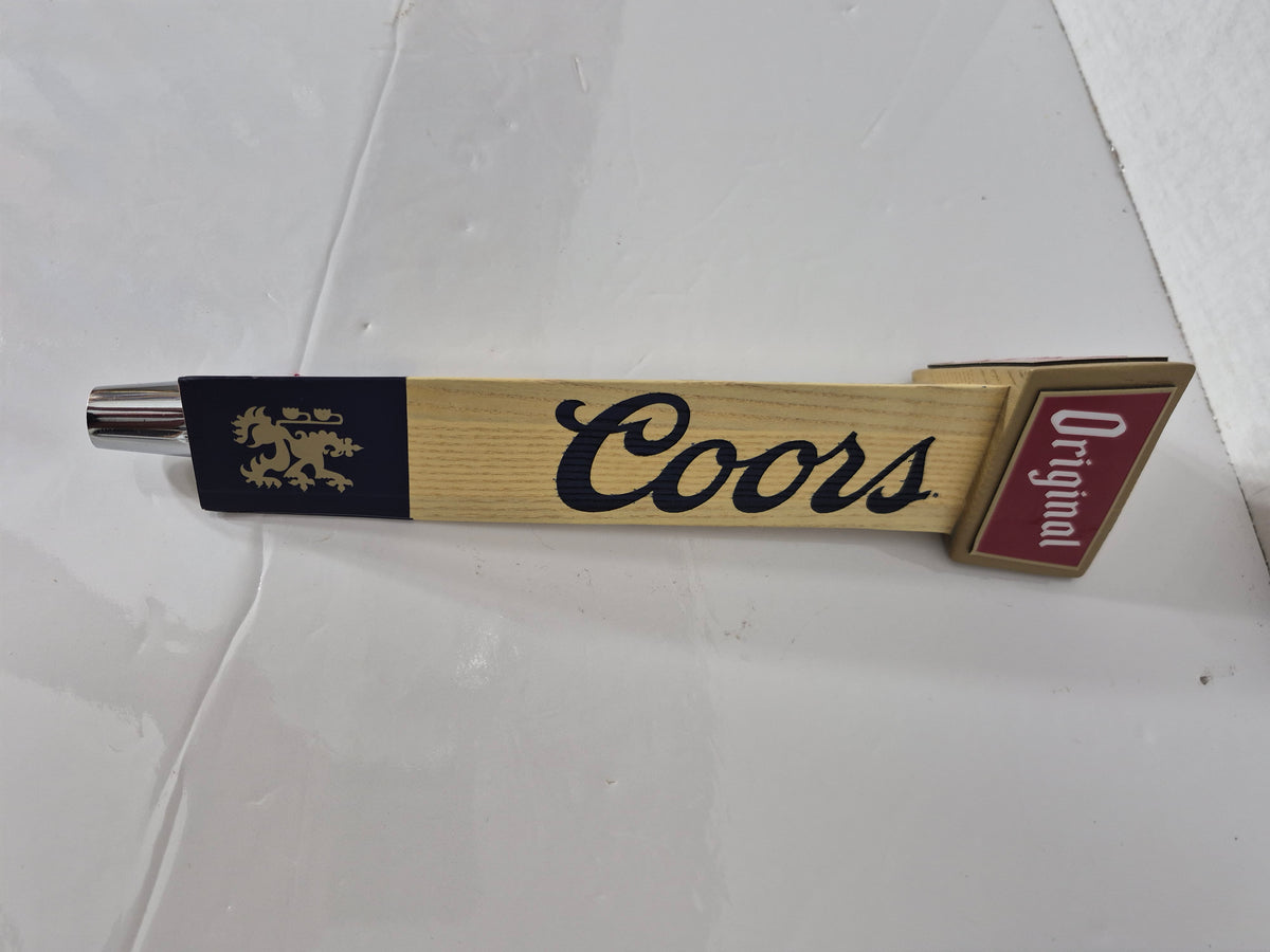 Coors Original Beer Tap Handle – Wooden with Lion Crest – 11.25 in.
