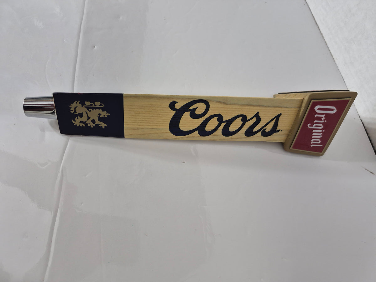 Coors Original Beer Tap Handle – Wooden with Lion Crest – 11.25 in.