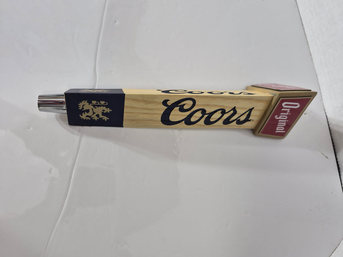 Coors Original Beer Tap Handle – Wooden with Lion Crest – 11.25 in.