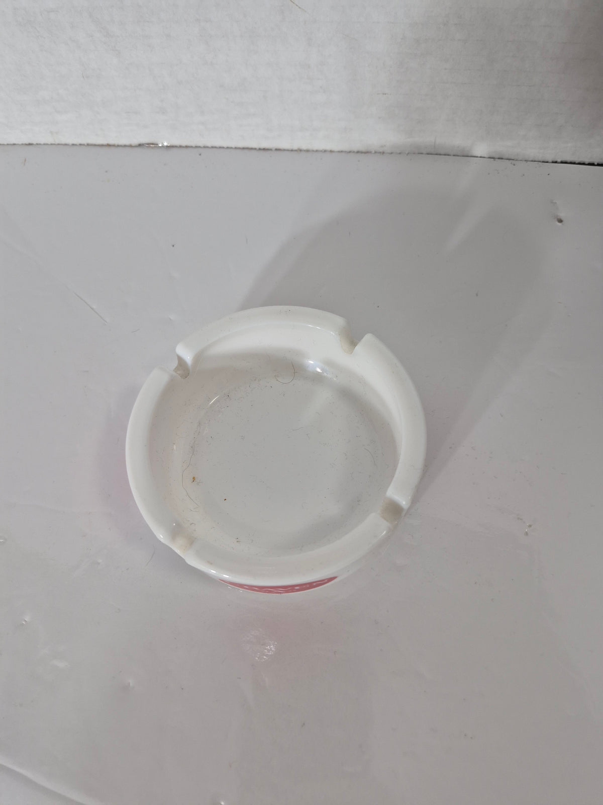 Craven "A" Cigarette Ashtray – White Ceramic with Red Logo – 4.25 in.