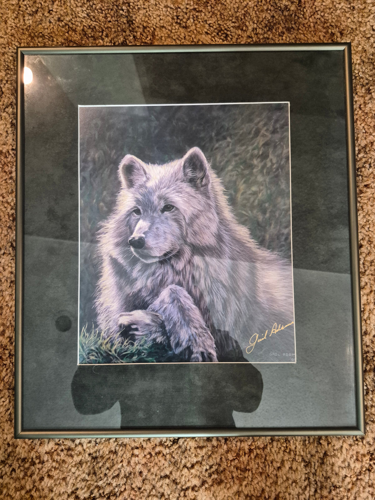 Gail Adams Framed Wolf Print – Signed Wildlife Art – 15 x 17 in.