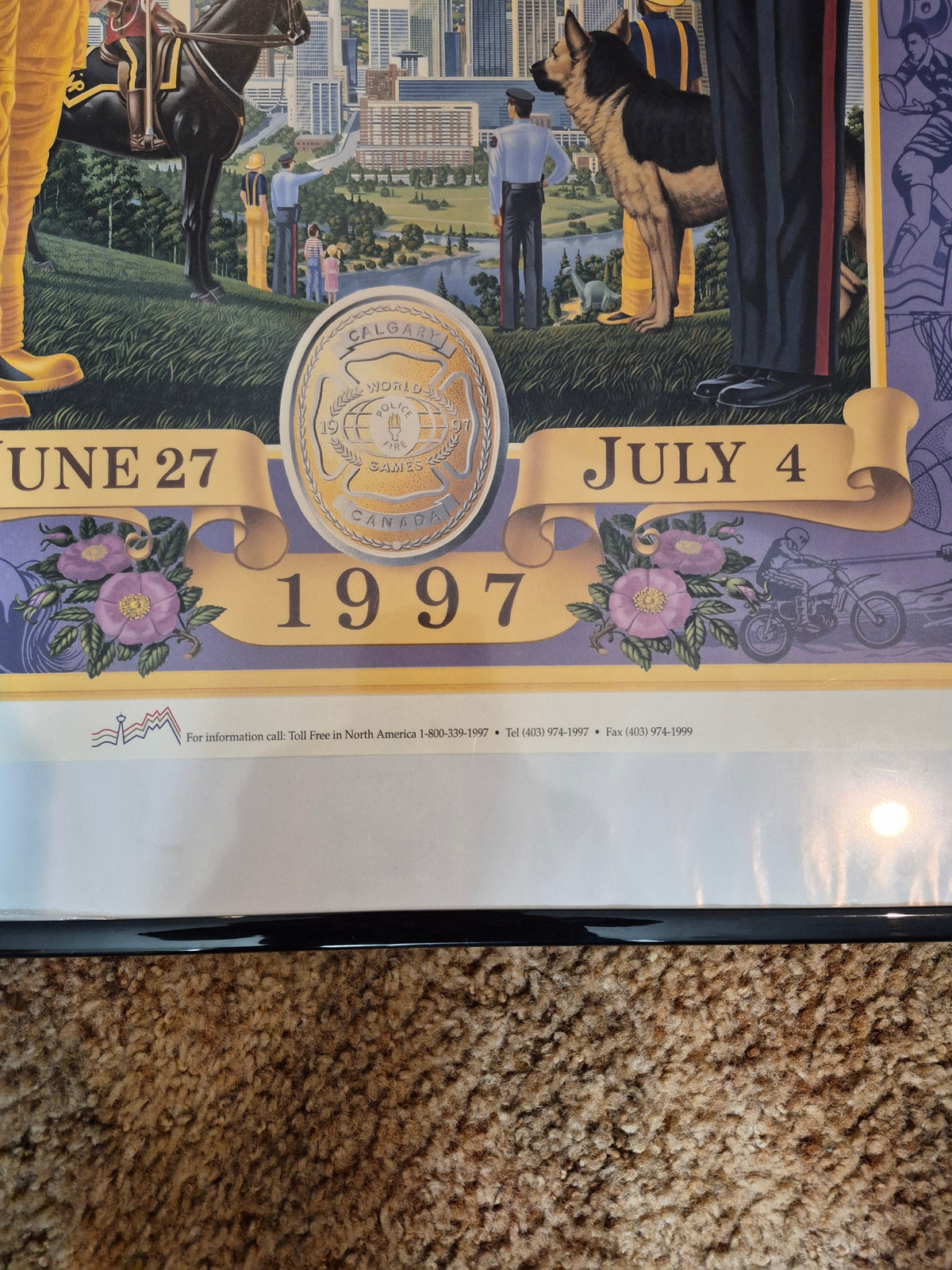 1997 World Police/Fire Games Calgary Poster – June 27–July 4 – 24 x 35 in.