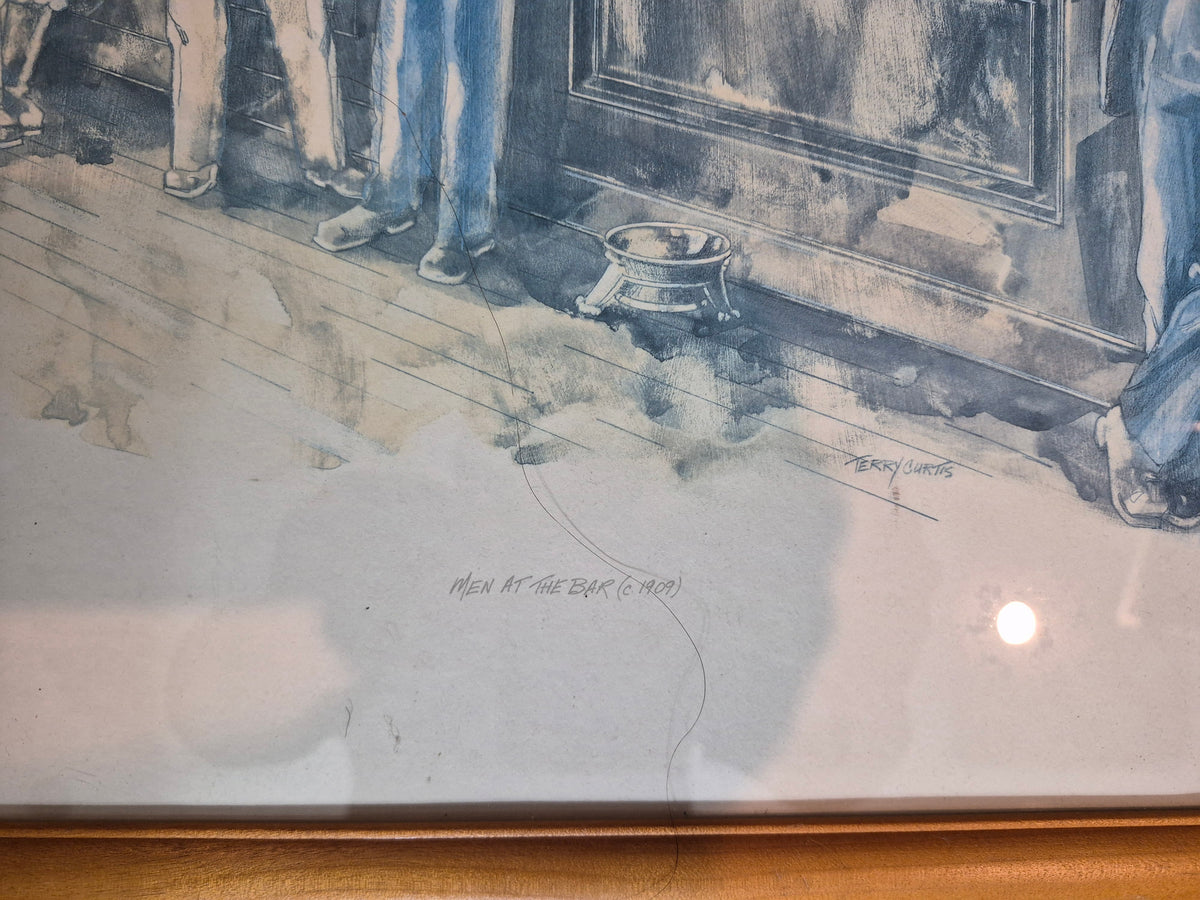 Terry Curtis "Men at the Bar (c. 1909)" Framed Print – 21 x 17 in.