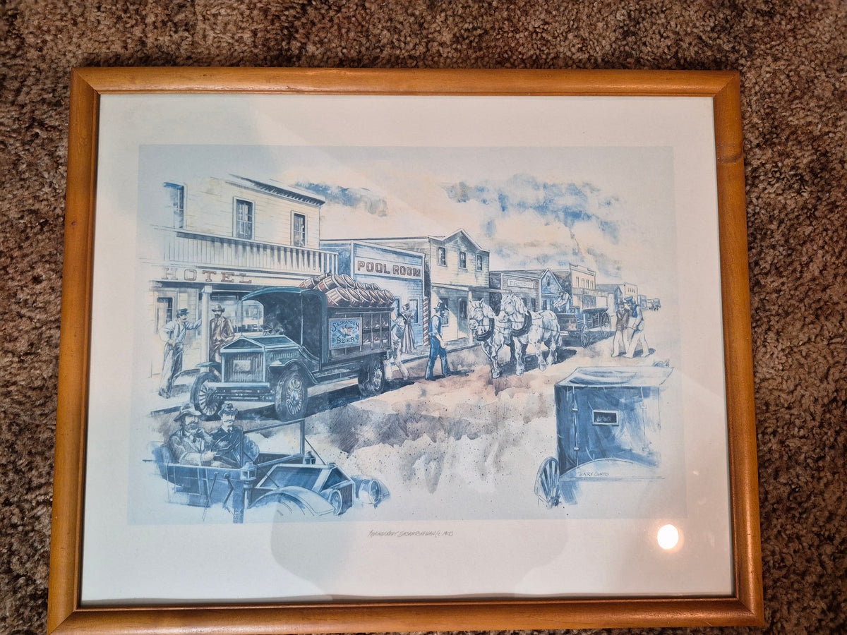 Terry Curtis "Mainstreet Saskatchewan (c. 1915)" Framed Print – 21 x 17 in.