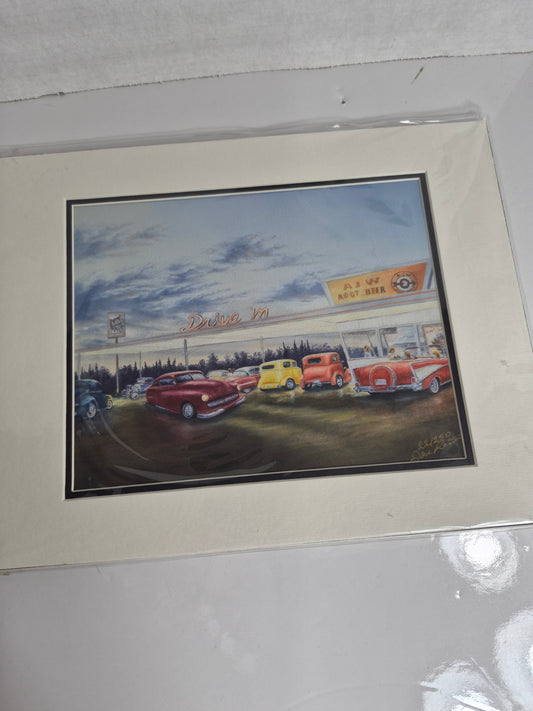 Dan Reid "Gathering at A&W" Signed Limited Edition Print – 8 x 10 in., #22/250 – 2006