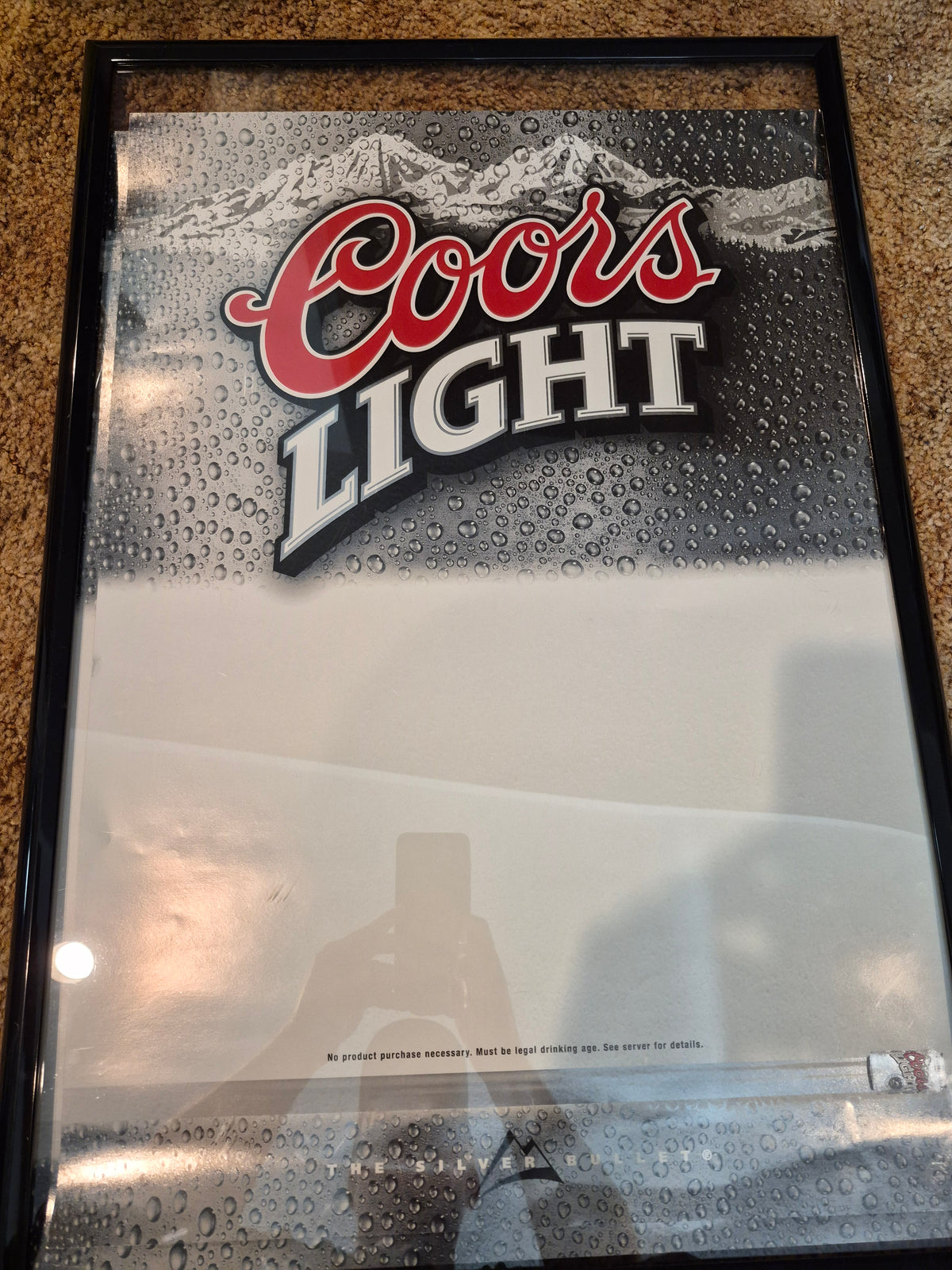 Coors Light "The Silver Bullet" Bar Poster 19 x 27 in. — Longbranch Saloon Drumheller